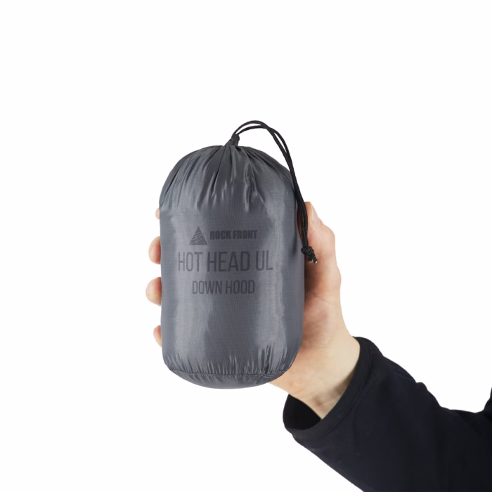 ROCK FRONT Hot Head Ultralight down insulated hood in a sack