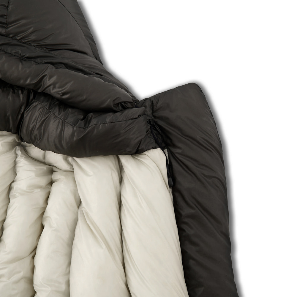ROCK FRONT 450 Ultralight three season down sleeping bag collar adjustment