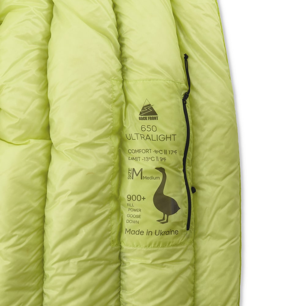 ROCK FRONT 1000 3D Ultralight, winter down sleeping bag with inside pocket