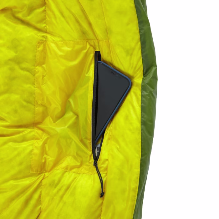 Sleeping bag ROCK FRONT 800 3D Khaki with mustard pocket - photo