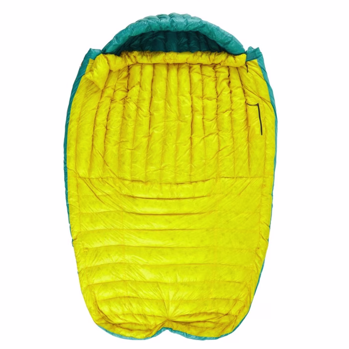 Sleeping bag ROCK FRONT 1000 3D turquoise-mustard blanket - photo