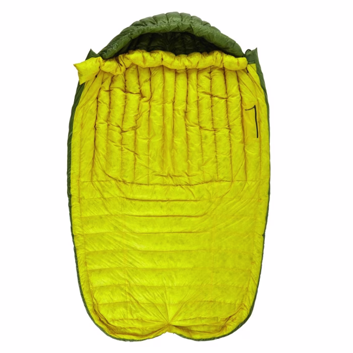 Down sleeping bag ROCK FRONT 800 3D Khaki with mustard - photo