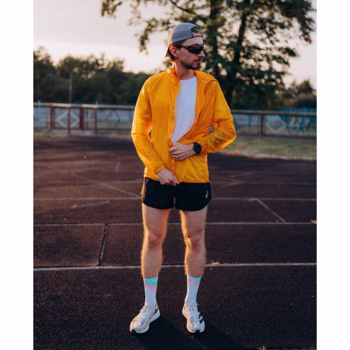 ROCK FRONT Air Lite mens ultralight windbreaker running jacket yellow