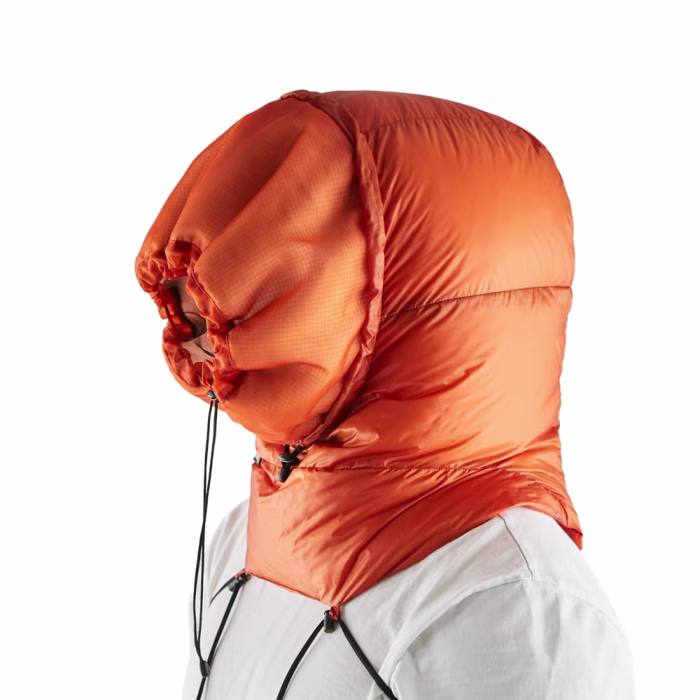 Backpacking down hood with Apex tube ROCK FRONT Snorkel Balaclava