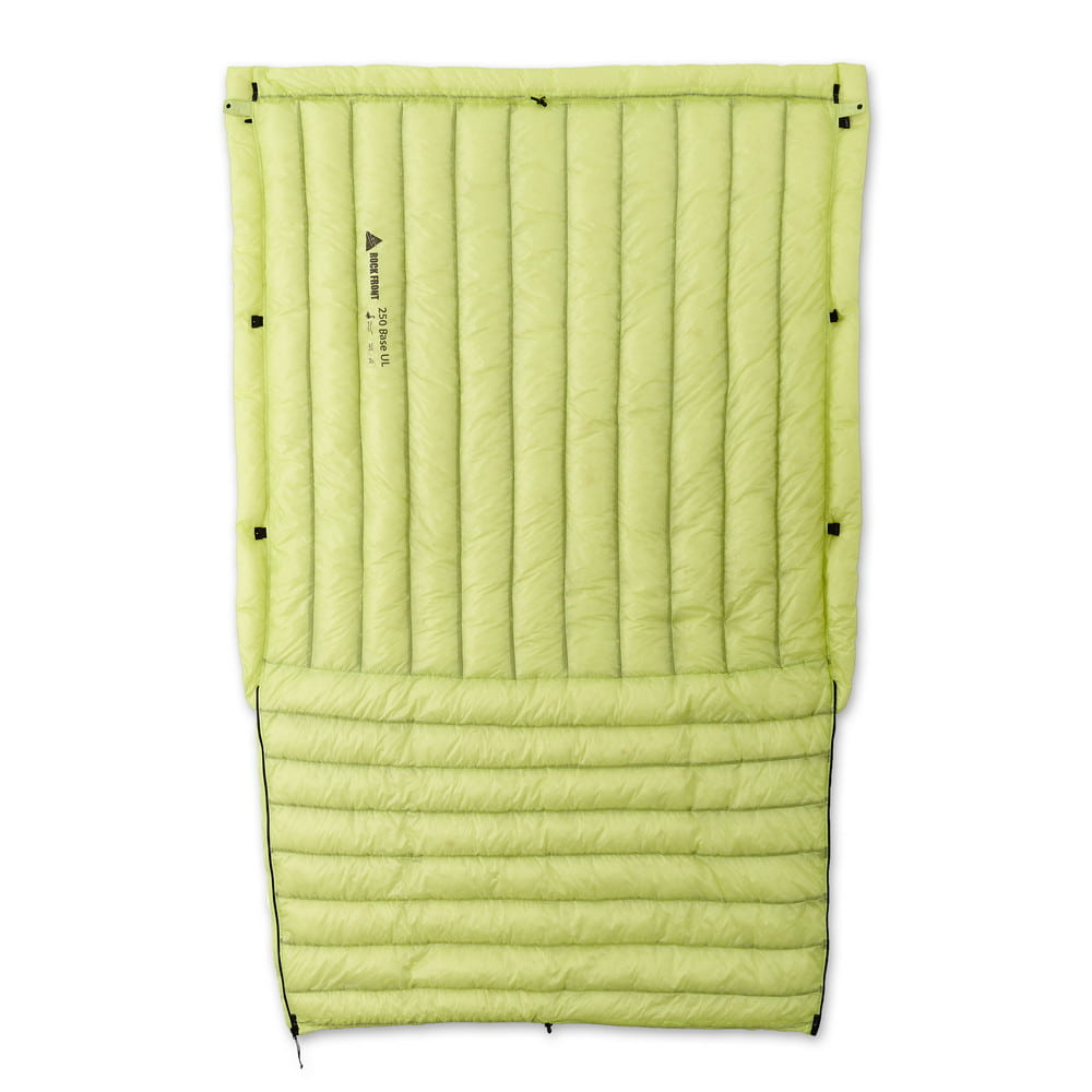 ROCK FRONT 250 Base UL Ultralight backpacking quilt in a blanket mode