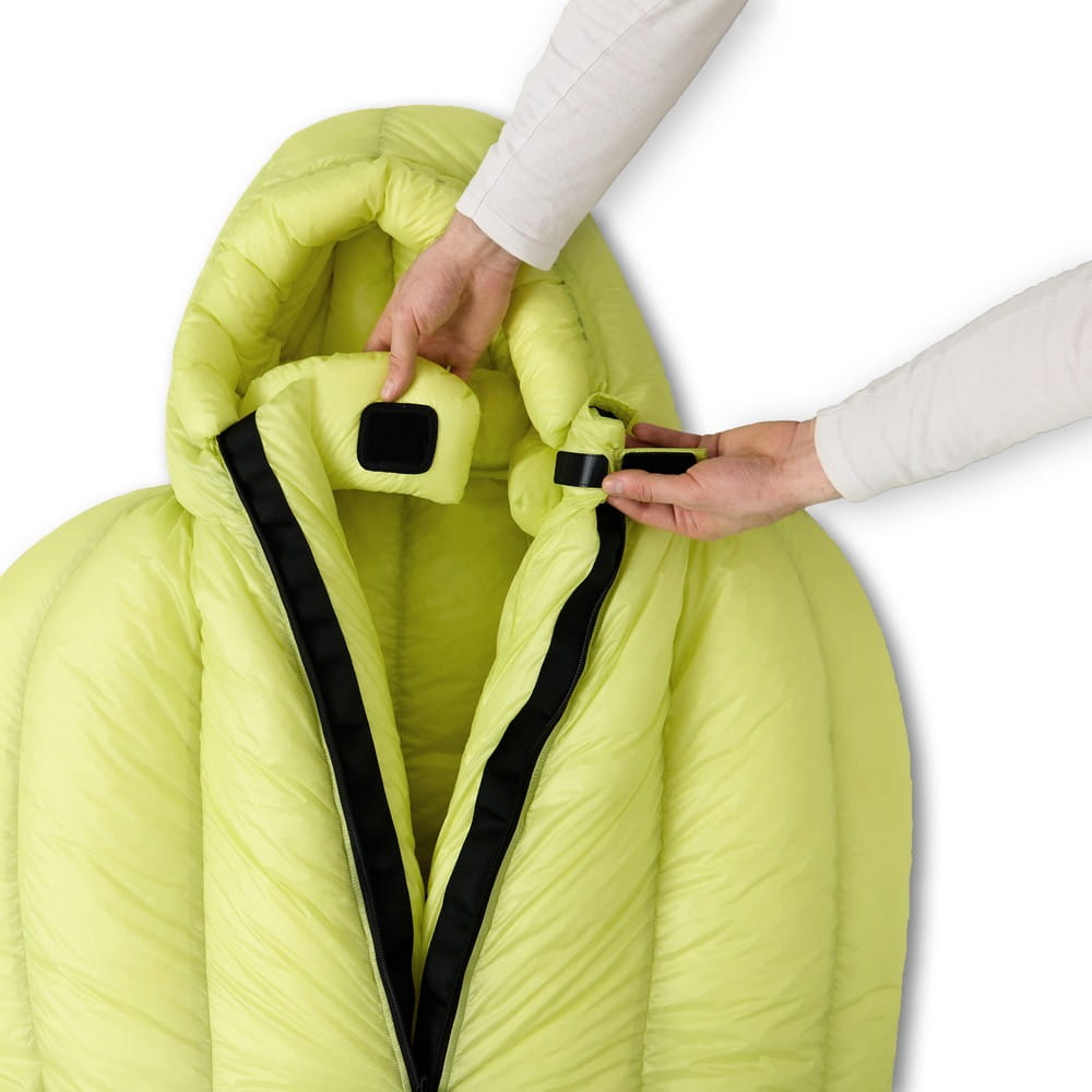 ROCK FRONT 1000 3D Ultralight, warm down sleeping bag, velcro collar